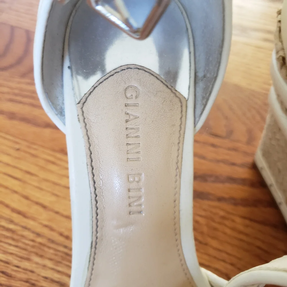 Gianni Bini Cream Wedge Espadrille Heels
